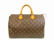 Photo1: LOUIS VUITTON Monogram Leather Brown Hand Bag Purse Speedy35 #4729