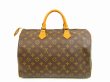 Photo2: LOUIS VUITTON Monogram Leather Brown Hand Bag Purse Speedy35 #4729