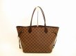 Photo2: LOUIS VUITTON Damier Leather Brown Tote&Shoppers Neverfull MM #4733