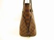 Photo3: LOUIS VUITTON Damier Leather Brown Tote&Shoppers Neverfull MM #4733