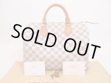 Photo: LOUIS VUITTON Damier Azur Leather White Hand Bag Purse Speedy30 #4737