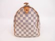 Photo4: LOUIS VUITTON Damier Azur Leather White Hand Bag Purse Speedy30 #4737