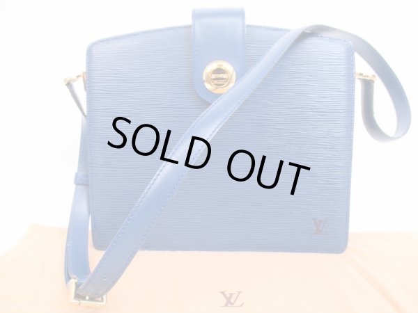 Photo1: LOUIS VUITTON Epi Leather Blue Messenger&Cross-body Bag Capucines #4741