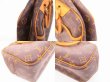 Photo6: LOUIS VUITTON Monogram Leather Brown Hand Bag Boring Vanity Deauville #4751