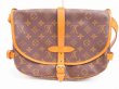 Photo2: LOUIS VUITTON Monogram Leather Brown Cross-body Bag Saumur MM 30 #4760