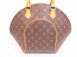 Photo2: LOUIS VUITTON Monogram Leather Brown Hand Bag Purse Ellipse MM #4772