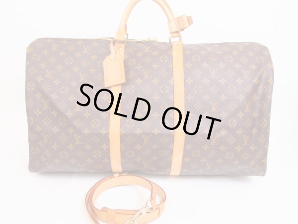 Photo1: LOUIS VUITTON Monogram Leather Brown Gym Bag Keepall 60 Bandouliere #4773