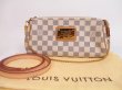 Photo1: LOUIS VUITTON Azur Leather White Evening Bag Pochette Eva W/Strap #4776