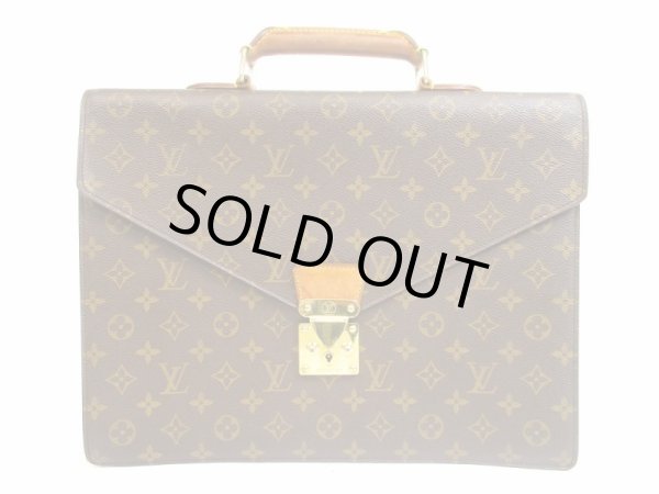 Photo1: LOUIS VUITTON Monogram Leather Briefcase Business Case Conseiller #4788