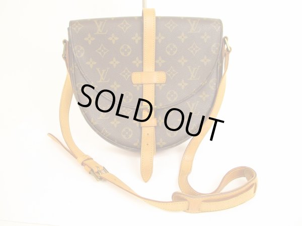 Photo1: LOUIS VUITTON Monogram Leather Brown Cross-body Bag Chantilly GM #4796