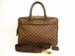 Photo1: LOUIS VUITTON Damier Leather Brown Business Case Hand Bag Purse Icare #4799