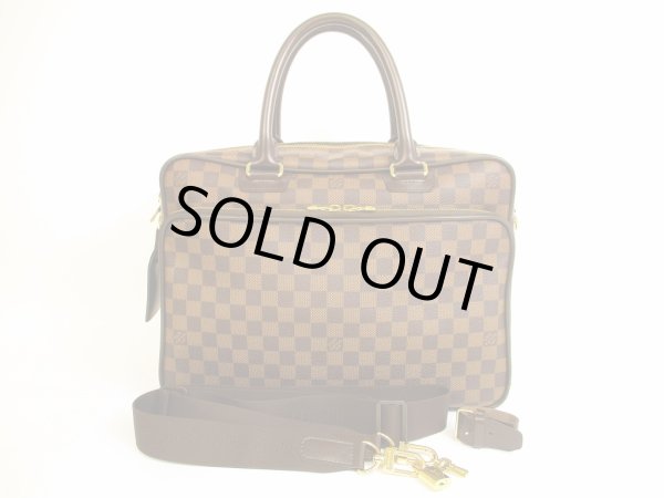 Photo1: LOUIS VUITTON Damier Leather Brown Business Case Hand Bag Purse Icare #4799