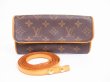 Photo1: LOUIS VUITTON Monogram Leather Brown Waist Packs Pochette Twin PM #4801