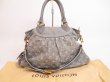 Photo1: LOUIS VUITTON Monogram Denim Gray Hand Bag w/Strap Neo Cabby MM #4805