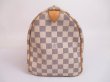 Photo3: LOUIS VUITTON Damier Azur Leather White Hand Bag Purse Speedy30 #4808