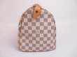 Photo4: LOUIS VUITTON Damier Azur Leather White Hand Bag Purse Speedy30 #4808