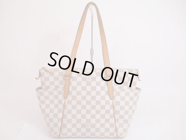 Photo1: LOUIS VUITTON Azur Leather White Tote&Shoppers Bag Totally PM #4814