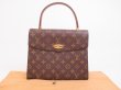 Photo1: LOUIS VUITTON Monogram Leather Brown Hand Bag Purse Malesherbes #4816