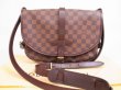 Photo1: LOUIS VUITTON Damier Leather Crossbody Bag Saumur MM 30 special order #4818