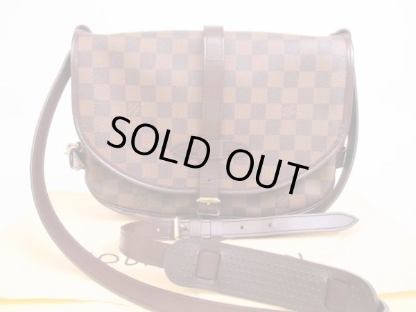 Photo1: LOUIS VUITTON Damier Leather Crossbody Bag Saumur MM 30 special order #4818