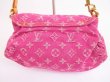 Photo2: LOUIS VUITTON Monogram Denim Pink Shoulder Bag Pouch Mini Pleaty #4825