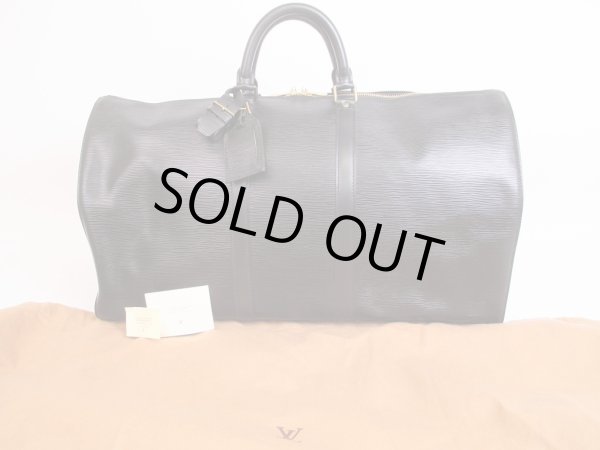 Photo1: LOUIS VUITTON Epi Leather Black Duffle&Gym Bag Boston Bag Keepall 55 #4835