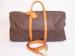 Photo1: LOUIS VUITTON Monogram Leather Brown Gym Bag Keepall 60 Bandouliere #4837