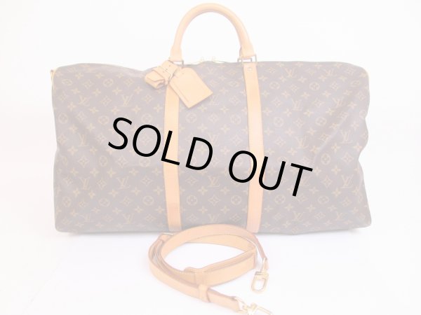 Photo1: LOUIS VUITTON Monogram Leather Brown Gym Bag Keepall 60 Bandouliere #4837