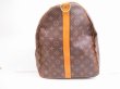 Photo3: LOUIS VUITTON Monogram Leather Brown Gym Bag Keepall 60 Bandouliere #4837