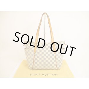 Photo: LOUIS VUITTON Damier Azur White Leather Shoppers Bag Purse Totally PM #4860