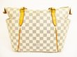 Photo2: LOUIS VUITTON Damier Azur White Leather Shoppers Bag Purse Totally PM #4860