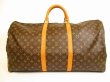 Photo1: LOUIS VUITTON Monogram Leather Brown Duffle&Gym Bag Keepall 60 #4870