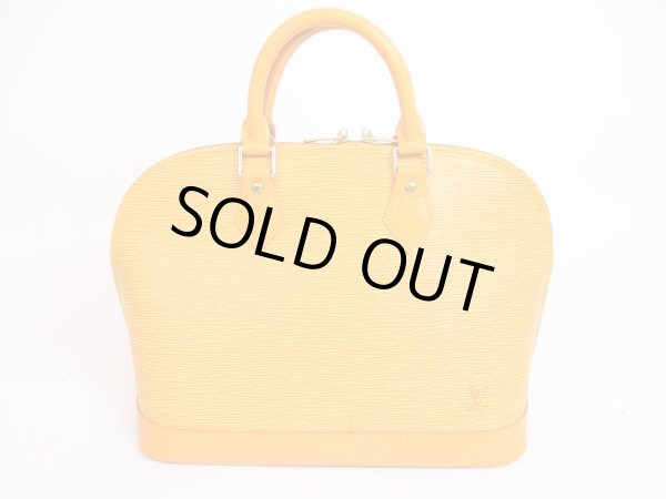 Photo1: LOUIS VUITTON Epi Leather Yellow Hand Bag Purse Alma #4881