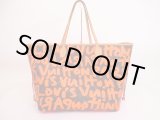 Photo: LOUIS VUITTON Graffiti Monogram Leather Orenge Tote Bag Neverfull #4884