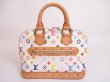 Photo1: LOUIS VUITTON Multi-color Leather White Hand Bag Alma #4887