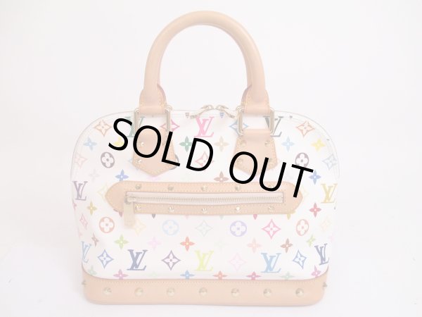 Photo1: LOUIS VUITTON Multi-color Leather White Hand Bag Alma #4887