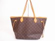 Photo1: LOUIS VUITTON Monogram Leather Brown Tote&Shoppers Bag Neverfull MM #4890