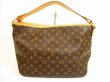 Photo2: LOUIS VUITTON Monogram Leather Brown Shoulder Bag Hobo Delightful PM #4895