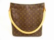 Photo1: LOUIS VUITTON Monogram Leather Brown Shoulder Bag Purse Looping GM #4896