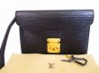 Photo1: LOUIS VUITTON Epi Leather Blacks Clutch Bag Sellier Dragonne #4897