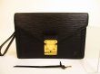 Photo1: LOUIS VUITTON Epi Leather Blacks Clutch Bag Sellier Dragonne #4898