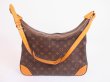 Photo1: LOUIS VUITTON Monogram Leather Brown Shoulder Bag Purse Boulogne 35 #4903