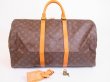 Photo1: LOUIS VUITTON Monogram Leather Brown Duffle&Gym Bag Keepall 50 #4907