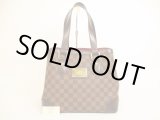 Photo: LOUIS VUITTON Damier Leather Brown Tote Bag Purse Hampstead PM #4910