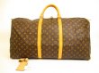 Photo1: LOUIS VUITTON Monogram Leather Brown Duffle&Gym Bag Keepall 60 #4915