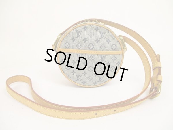 Photo1: LOUIS VUITTON Monogram Mini Canvas Blue Cross-body Bag Jeanne PM #4919