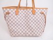 Photo2: LOUIS VUITTON Azur Leather White Tote&Shoppers Bag Neverfull MM #4923