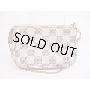 Photo: LOUIS VUITTON Azur Leather White Chain Pouch Accessories Pouch #4933