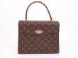 Photo1: LOUIS VUITTON Monogram Leather Brown Hand Bag Purse Malesherbes #4937