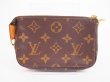 Photo2: LOUIS VUITTON Monogram Leather Brown T&B Accessories Chain Pouch #4943